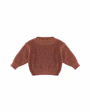 Quincy Mae Chunky Knit Sweater In Cranberry