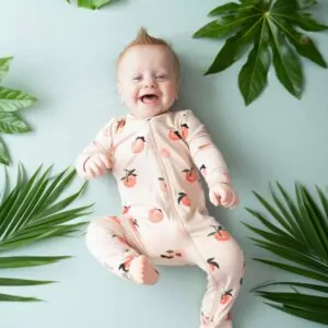 Kyte BABY Zippered Romper in Peach