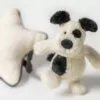 Bashful Black & Cream Puppy Musical Pull from Jellycat