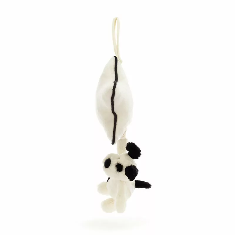 Bashful Black & Cream Puppy Musical Pull made by Jellycat
