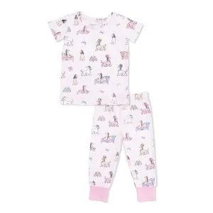 Angel Dear Fancy Hounds with Bows Bamboo Viscose Short Sleeve Loungewear Set