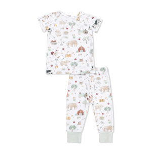 Angel Dear Cute Farm Animals Bamboo Viscose Short Sleeve Loungewear Set
