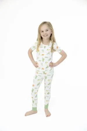 Angel Dear Pickles Playing Pickleball Bamboo Viscose Short Sleeve Loungewear Set