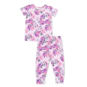 Angel Dear Rose Abundance Bamboo Viscose Short Sleeve Loungewear Set