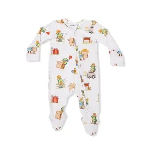Angel Dear Avocado Toast American Gothic Bamboo Viscose 2 Way Zipper Footie
