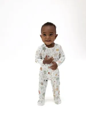 Angel Dear Cute Farm Animals Bamboo Viscose 2 Way Zipper Footie