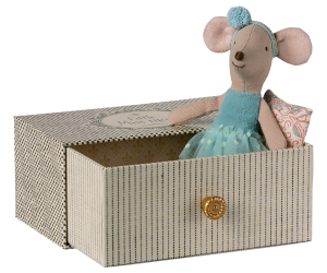 Maileg Little Sister Dance Mouse in Daybed