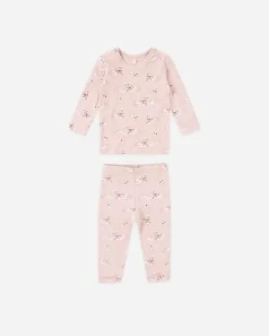 Quincy Mae Bamboo Pajama Set In Swans Quincy Mae Bamboo Pajama Set In Swans