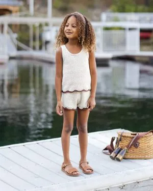 Rylee + Cru Crochet Tank Set In Natural Rylee + Cru Crochet Tank Set In Natural