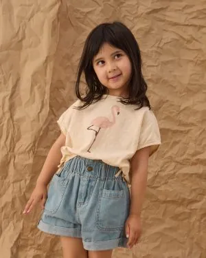 Rylee + Cru Alba Denim Short In Washed Blue Rylee + Cru Alba Denim Short In Washed Blue