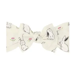 Baby Bling Bows Bunny Printed Knot Bow Baby Bling Bows Bunny Printed Knot Bow
