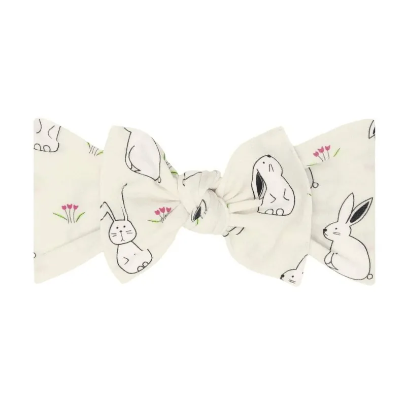 Baby Bling Bows Bunny Printed Knot Bow Baby Bling Bows Bunny Printed Knot Bow