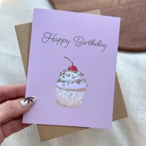 Big Moods Happy Birthday Cupcake Greeting Card