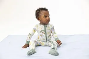 Angel Dear Camping In Blue Bamboo Viscose Convertible Romper