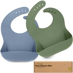 KeaBabies Slate Silicone Bibs 2-Pack KeaBabies Slate Silicone Bibs 2-Pack
