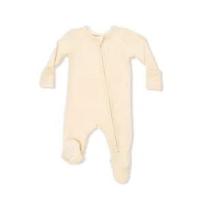 Angel Dear Solid Italian Straw Bamboo Viscose 2 Way Zipper Footie