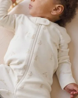 Quincy Mae Zip Long Sleeve Sleeper Footie In Bunnies