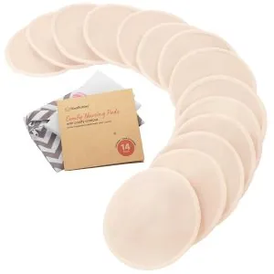 KeaBabies Bare Beige Comfy Bamboo Viscose Nursing Pads 14-Pack