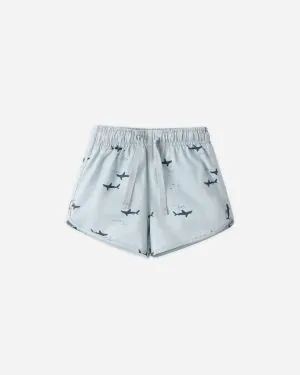 Rylee + Cru Swim Trunk in Sharks