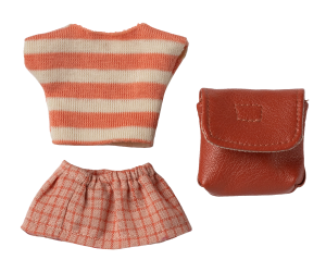 Maileg Clothes and Coral Bag for Big Sister Mouse