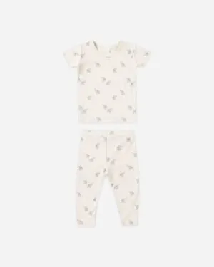 Quincy Mae Bamboo Short Sleeve Pajama Set in Elephants