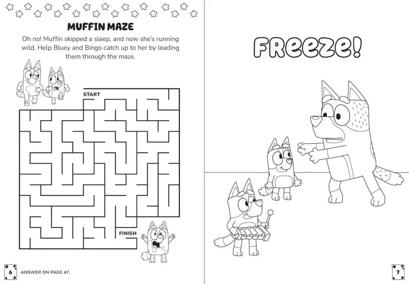 Simon & Schuster Bluey: Muffin's World Color & Activity Book with Crayons Children's Books