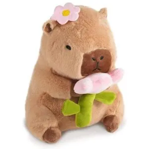 Showcase Capybara 9" Kawaii Plush with Flower