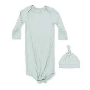 Angel Dear Solid Cameo Green Knotted Gown and Hat Angel Dear Solid Cameo Green Knotted Gown and Hat