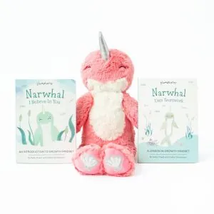 Slumberkins Coral Pink Narwhal Growth Mindset Kin Set with 2 Books Slumberkins Coral Pink Narwhal Growth Mindset Kin Set with 2 Books