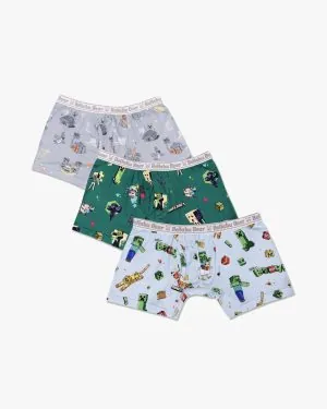 Bellabu Bear Minecraft Chicken Jockey Bamboo Boxer Brief 3-Pack
