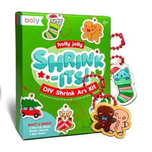 OOLY Mini Shrink-Its! DIY Shrink Art Kit - Holly Jolly