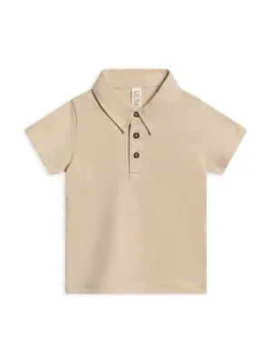 Colored Organics Ben Short Sleeve Polo Shirt in Dune
