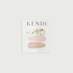Colored Organics 3-Pack Hair Clip Set in Pink Polka Colored Organics 3-Pack Hair Clip Set in Pink Polka