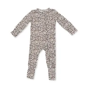 Angel Dear Leopard Rib Bamboo Convertible Romper Angel Dear Leopard Rib Bamboo Convertible Romper