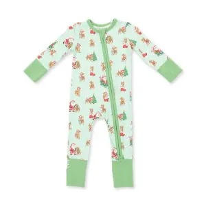 Angel Dear Vintage Reindeer & Santa Bamboo Convertible Romper Angel Dear Vintage Reindeer & Santa Bamboo Convertible Romper