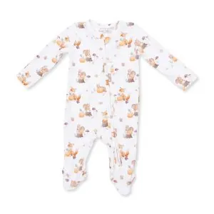 Angel Dear Woodland Animals with Pumpkins Bamboo Zipper Footie Angel Dear Woodland Animals with Pumpkins Bamboo Zipper Footie