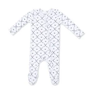 Angel Dear Simple Hockey Bamboo Zipper Footie Angel Dear Simple Hockey Bamboo Zipper Footie