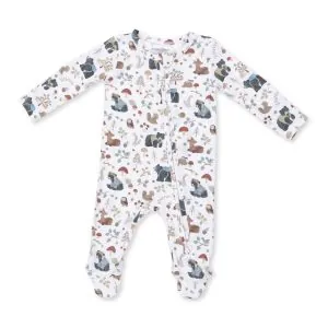 Angel Dear Southern Woodland Animals Green Bamboo Zipper Footie Angel Dear Southern Woodland Animals Green Bamboo Zipper Footie