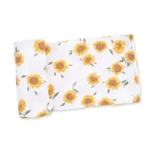 Angel Dear Baby Sunflower Organic Cotton Swaddle Blanket Angel Dear Baby Sunflower Organic Cotton Swaddle Blanket