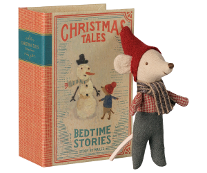 Maileg Christmas Mouse Baby in Book Maileg Christmas Mouse Baby in Book