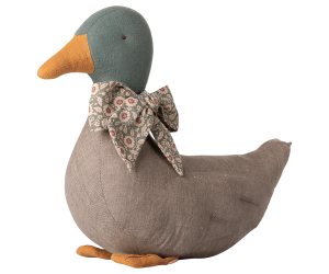 Maileg Duck with Bow in Grey Maileg Duck with Bow in Grey