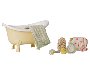 Maileg Bathtub Set in Yellow for Mouse Yellow Maileg Bathtub Set in Yellow for Mouse Yellow